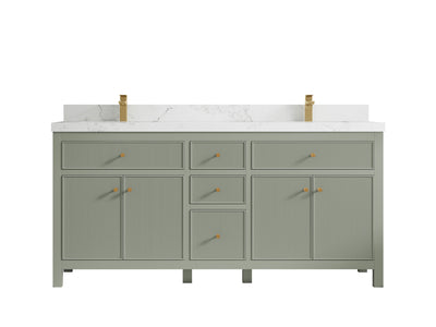 Sonoma 72 in W x 22 in D Free Standing Reeded Double Sink Bathroom Vanity
