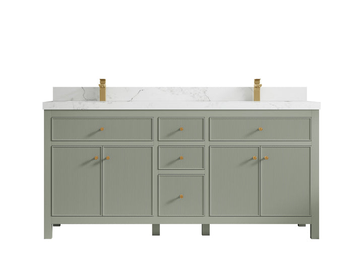 Sonoma 72 in W x 22 in D Free Standing Reeded Double Sink Bathroom Vanity - photo 16