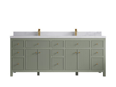 Sonoma 84 in W x 22 in D Free Standing Reeded Double Sink Bathroom Vanity - photo 16