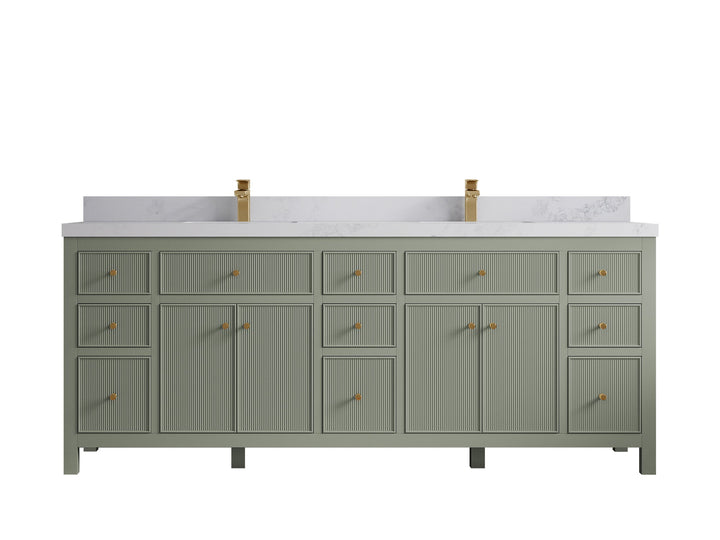 Sonoma 84 in W x 22 in D Free Standing Reeded Double Sink Bathroom Vanity - photo 16