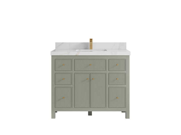 Sonoma 42 in W x 22 in D Free Standing Reeded Single Sink Bathroom Vanity - photo 12