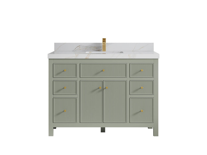 Sonoma 48 in W x 22 in D Free Standing Reeded Single Sink Bathroom Vanity - photo 12