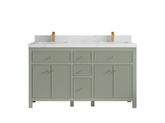 Sonoma 60 in W x 22 in D Free Standing Reeded Double Sink Bathroom Vanity - photo 12