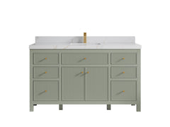 Sonoma 60 in W x 22 in D Free Standing Reeded Single Sink Bathroom Vanity - photo 12