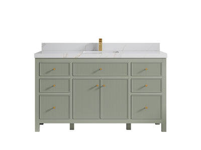 Sonoma 60 in W x 22 in D Free Standing Reeded Single Sink Bathroom Vanity