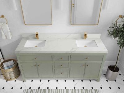 Sonoma 72 in W x 22 in D Free Standing Reeded Double Sink Bathroom Vanity
