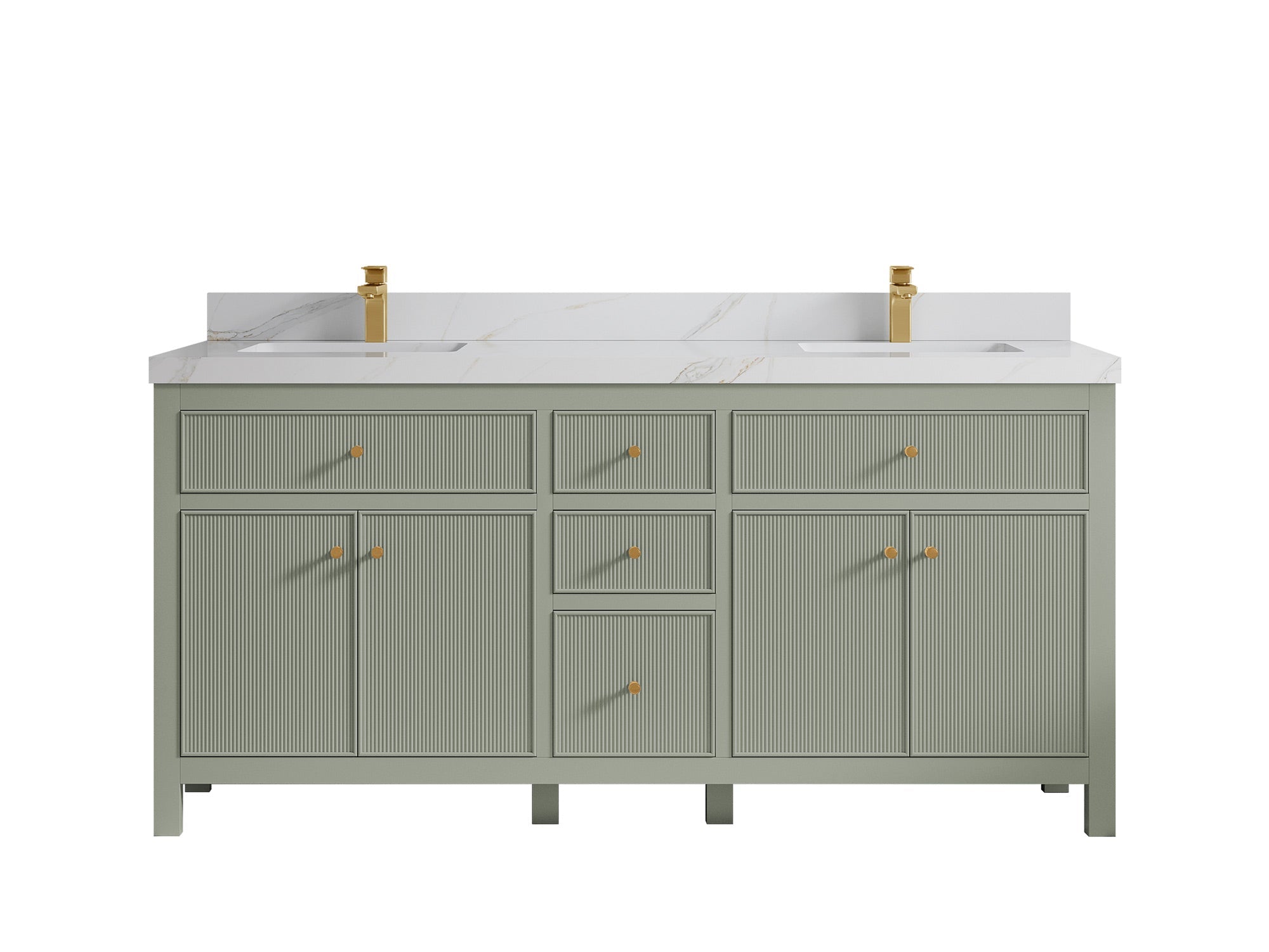 Sonoma 72 in W x 22 in D Free Standing Reeded Double Sink Bathroom Vanity