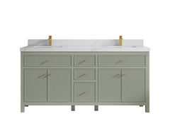 Sonoma 72 in W x 22 in D Free Standing Reeded Double Sink Bathroom Vanity - photo 17
