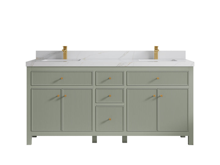 Sonoma 72 in W x 22 in D Free Standing Reeded Double Sink Bathroom Vanity - photo 17