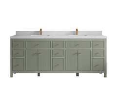 Sonoma 84 in W x 22 in D Free Standing Reeded Double Sink Bathroom Vanity - photo 17