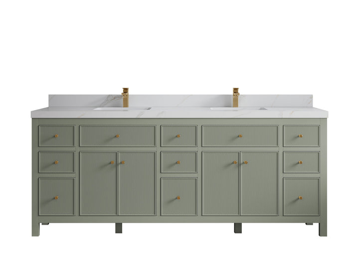 Sonoma 84 in W x 22 in D Free Standing Reeded Double Sink Bathroom Vanity - photo 17