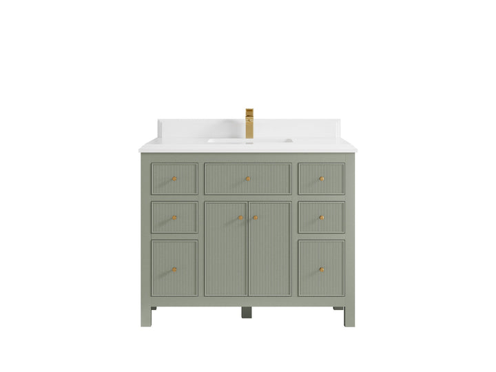 Sonoma 42 in W x 22 in D Free Standing Reeded Single Sink Bathroom Vanity - photo 15