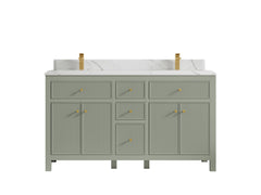 Sonoma 60 in W x 22 in D Free Standing Reeded Double Sink Bathroom Vanity - photo 15