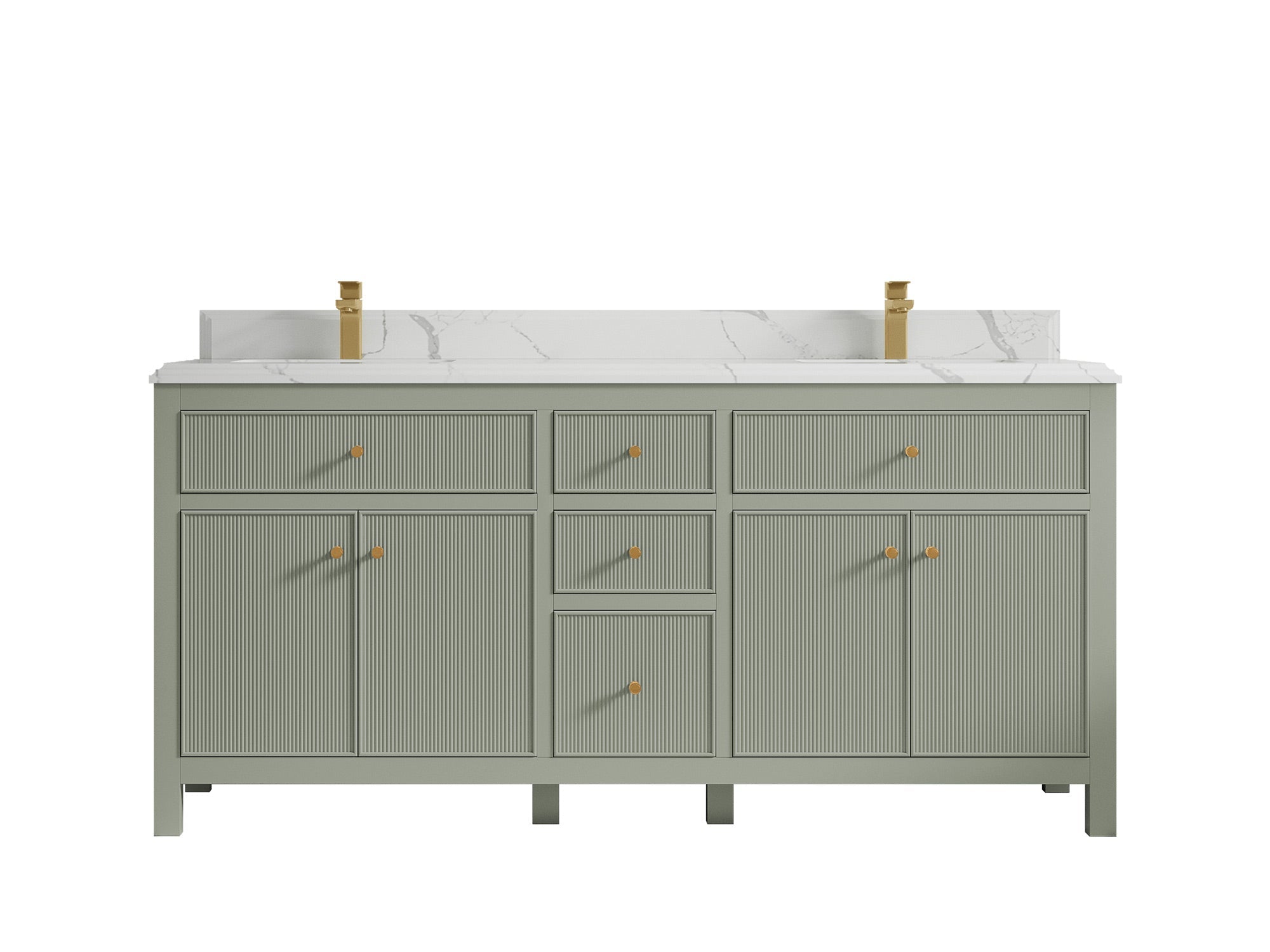 Sonoma 72 in W x 22 in D Free Standing Reeded Double Sink Bathroom Vanity