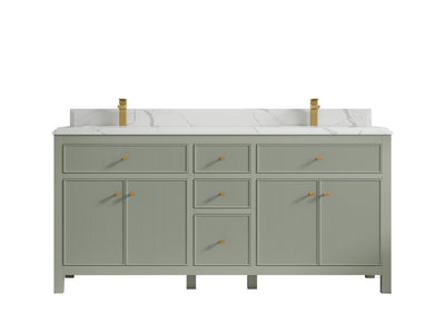 Sonoma 72 in W x 22 in D Free Standing Reeded Double Sink Bathroom Vanity