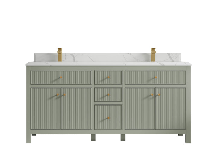 Sonoma 72 in W x 22 in D Free Standing Reeded Double Sink Bathroom Vanity - photo 20