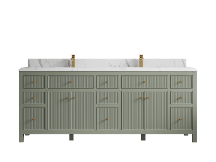 Sonoma 84 in W x 22 in D Free Standing Reeded Double Sink Bathroom Vanity - photo 20