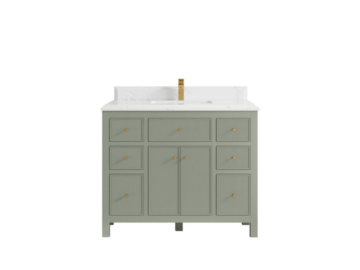 Sonoma 42 in W x 22 in D Free Standing Reeded Single Sink Bathroom Vanity - photo 16