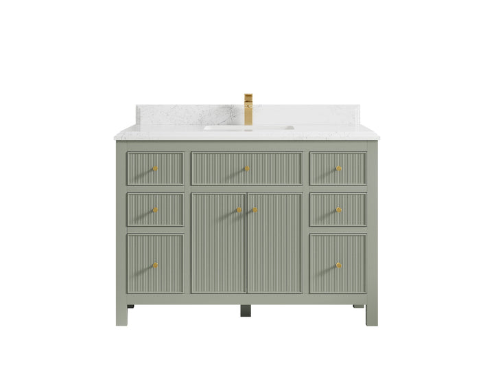 Sonoma 48 in W x 22 in D Free Standing Reeded Single Sink Bathroom Vanity - photo 16