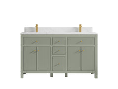 Sonoma 60 in W x 22 in D Free Standing Reeded Double Sink Bathroom Vanity - photo 16