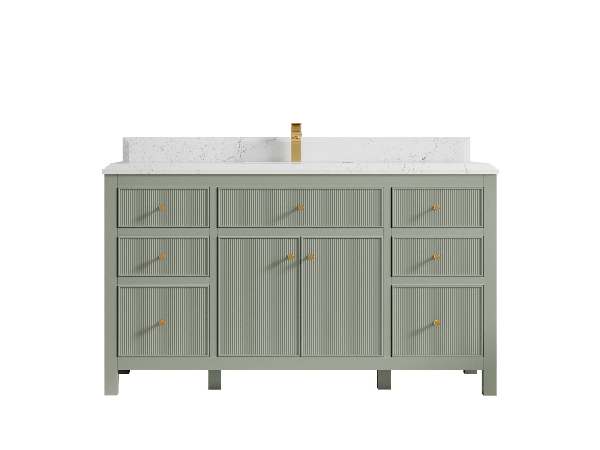 Sonoma 60 in W x 22 in D Free Standing Reeded Single Sink Bathroom Vanity