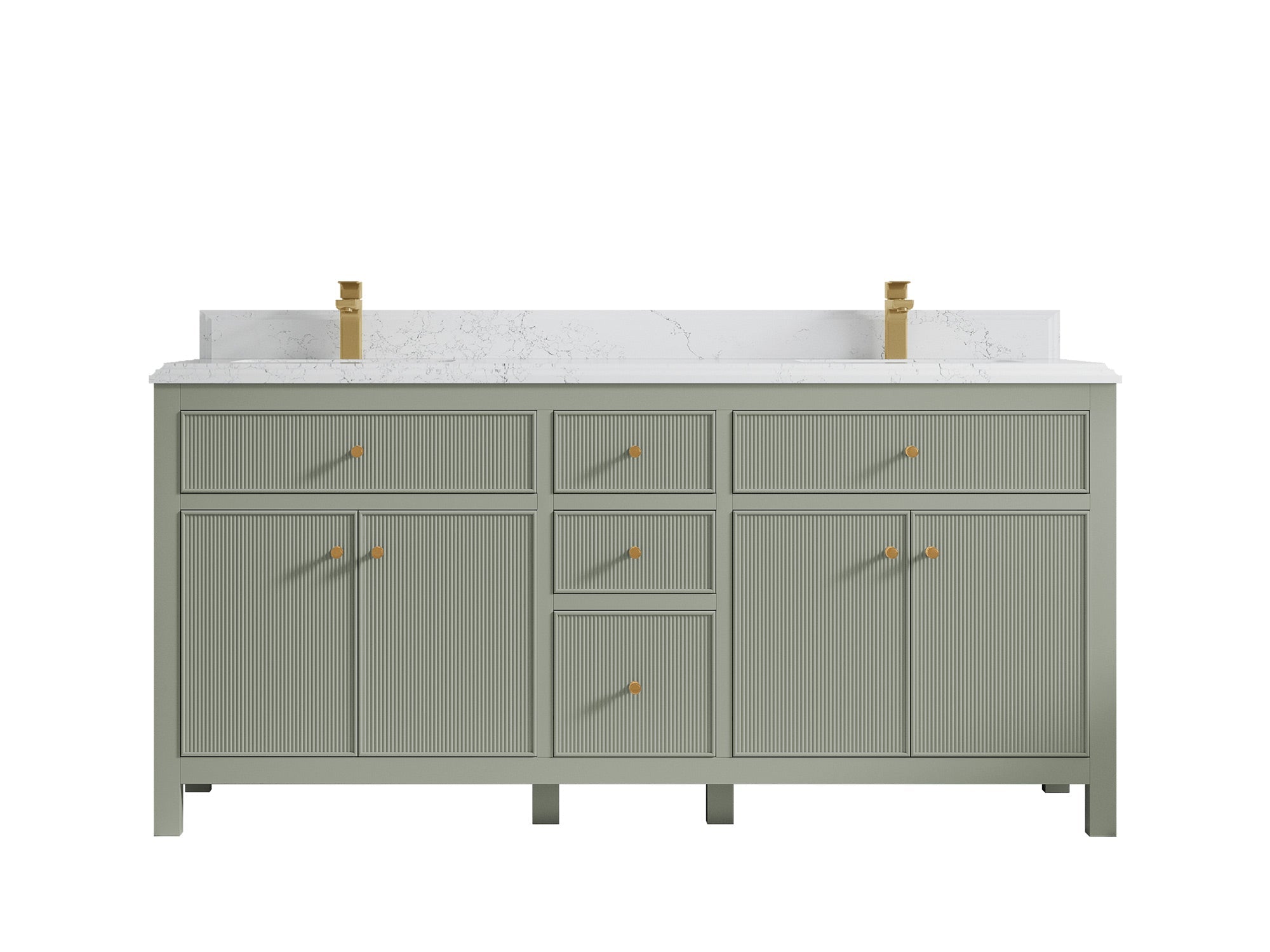 Sonoma 72 in W x 22 in D Free Standing Reeded Double Sink Bathroom Vanity