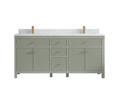 Sonoma 72 in W x 22 in D Free Standing Reeded Double Sink Bathroom Vanity