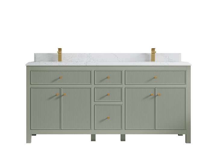 Sonoma 72 in W x 22 in D Free Standing Reeded Double Sink Bathroom Vanity - photo 21