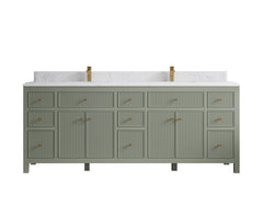 Sonoma 84 in W x 22 in D Free Standing Reeded Double Sink Bathroom Vanity - photo 21