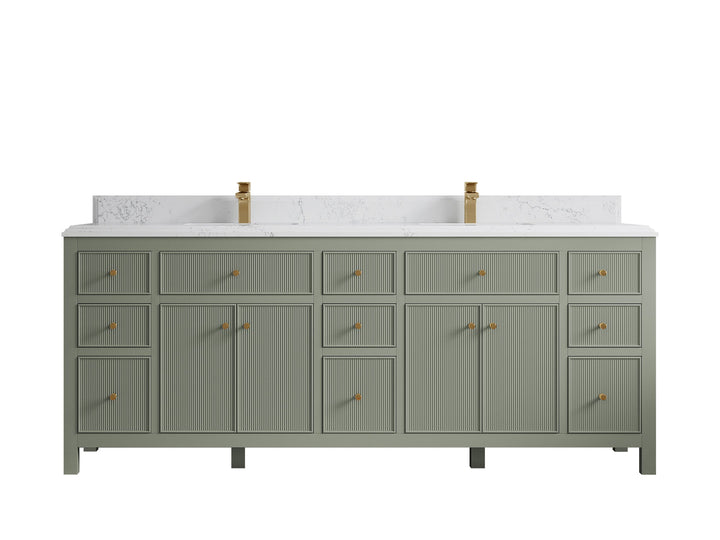 Sonoma 84 in W x 22 in D Free Standing Reeded Double Sink Bathroom Vanity - photo 21