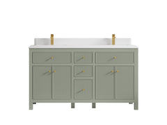 Sonoma 60 in W x 22 in D Free Standing Reeded Double Sink Bathroom Vanity - photo 17