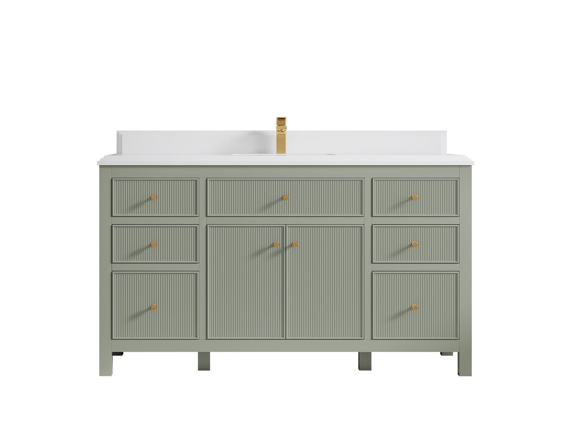 Sonoma 60 in W x 22 in D Free Standing Reeded Single Sink Bathroom Vanity
