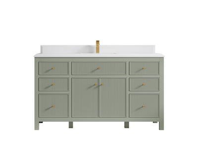 Sonoma 60 in W x 22 in D Free Standing Reeded Single Sink Bathroom Vanity