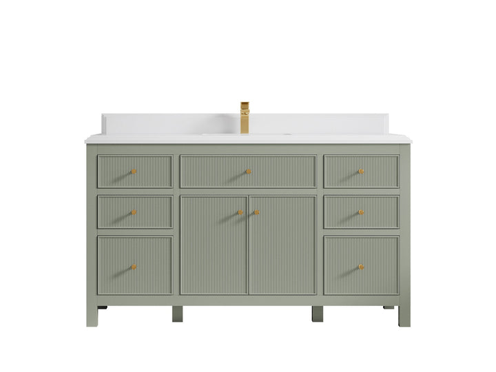 Sonoma 60 in W x 22 in D Free Standing Reeded Single Sink Bathroom Vanity - photo 17