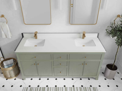 Sonoma 72 in W x 22 in D Free Standing Reeded Double Sink Bathroom Vanity