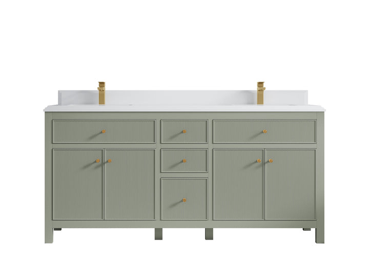 Sonoma 72 in W x 22 in D Free Standing Reeded Double Sink Bathroom Vanity - photo 22