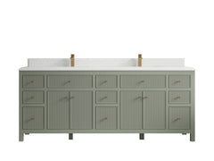 Sonoma 84 in W x 22 in D Free Standing Reeded Double Sink Bathroom Vanity - photo 22