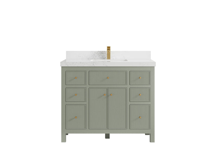 Sonoma 42 in W x 22 in D Free Standing Reeded Single Sink Bathroom Vanity - photo 18