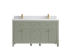 Sonoma 60 in W x 22 in D Free Standing Reeded Double Sink Bathroom Vanity - photo 18