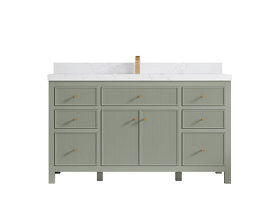 Sonoma 60 in W x 22 in D Free Standing Reeded Single Sink Bathroom Vanity