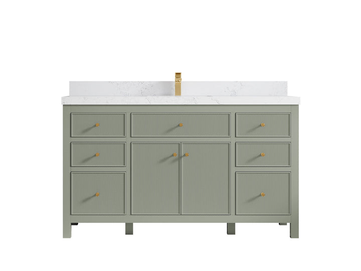 Sonoma 60 in W x 22 in D Free Standing Reeded Single Sink Bathroom Vanity - photo 18