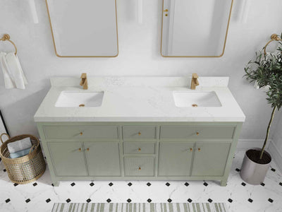 Sonoma 72 in W x 22 in D Free Standing Reeded Double Sink Bathroom Vanity
