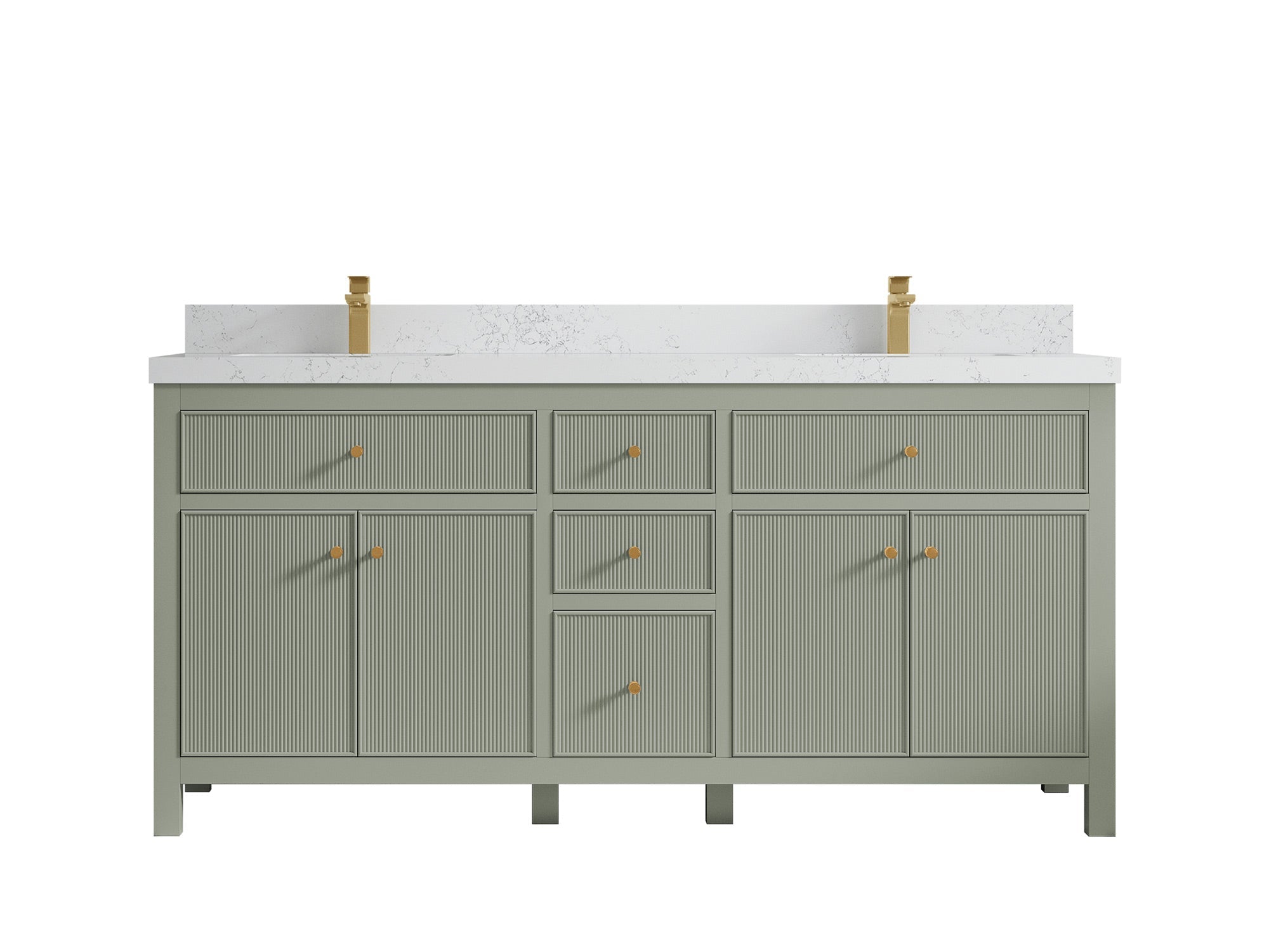 Sonoma 72 in W x 22 in D Free Standing Reeded Double Sink Bathroom Vanity