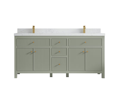 Sonoma 72 in W x 22 in D Free Standing Reeded Double Sink Bathroom Vanity