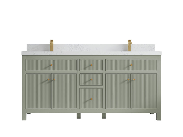 Sonoma 72 in W x 22 in D Free Standing Reeded Double Sink Bathroom Vanity - photo 23