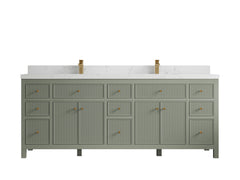 Sonoma 84 in W x 22 in D Free Standing Reeded Double Sink Bathroom Vanity - photo 23