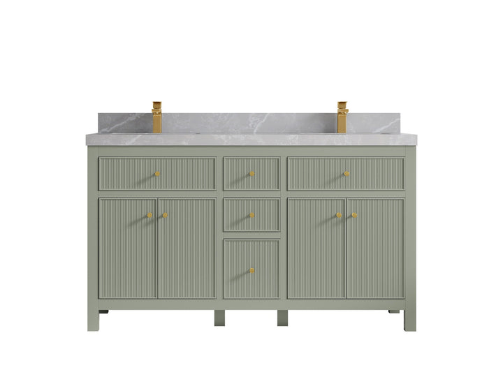 Sonoma 60 in W x 22 in D Free Standing Reeded Double Sink Bathroom Vanity - photo 19