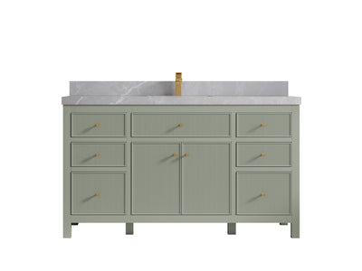 Sonoma 60 in W x 22 in D Free Standing Reeded Single Sink Bathroom Vanity