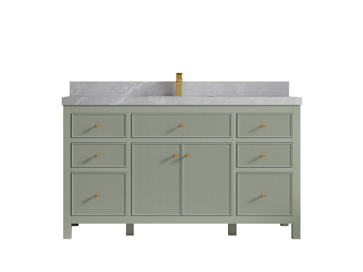 Sonoma 60 in W x 22 in D Free Standing Reeded Single Sink Bathroom Vanity - photo 19