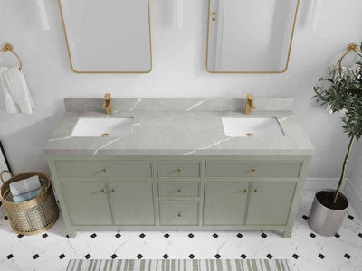 Sonoma 72 in W x 22 in D Free Standing Reeded Double Sink Bathroom Vanity